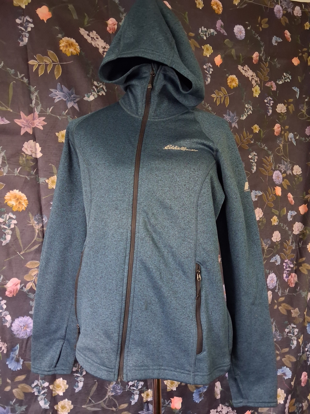 Eddie Bauer Women's Teal Full-Zip Hooded Utility Jacket